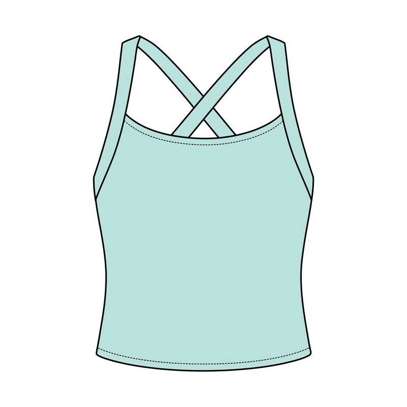 Women's Cross Back Contrast Active Tank 220GSM