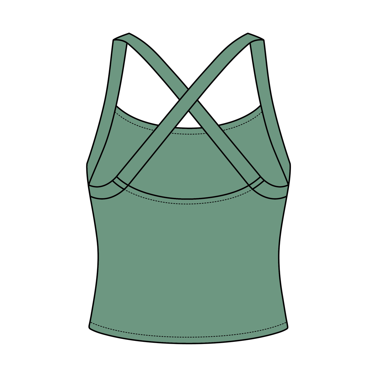 Women's Cross Back Contrast Active Tank 220GSM