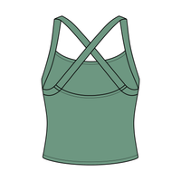 Women's Cross Back Contrast Active Tank 220GSM