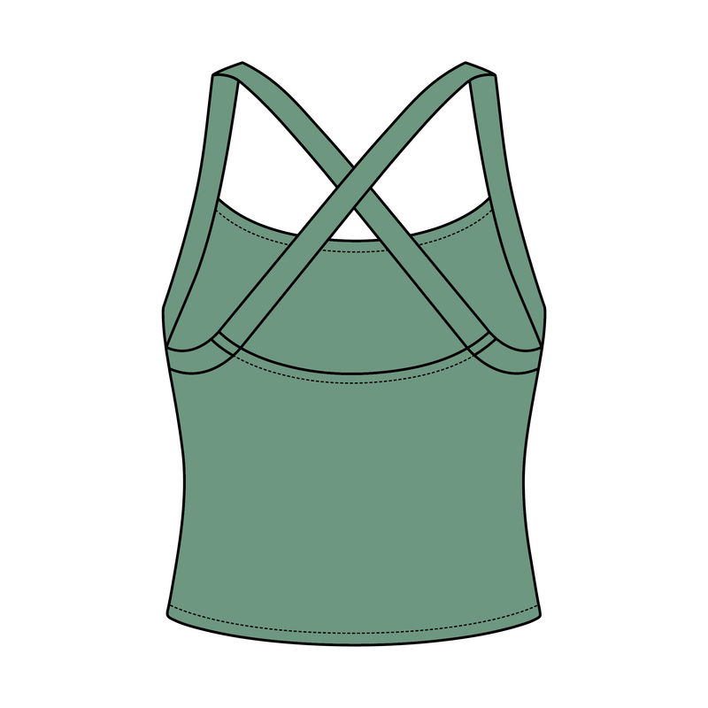 Women's Cross Back Contrast Active Tank 220GSM