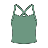 Women's Cross Back Contrast Active Tank 220GSM