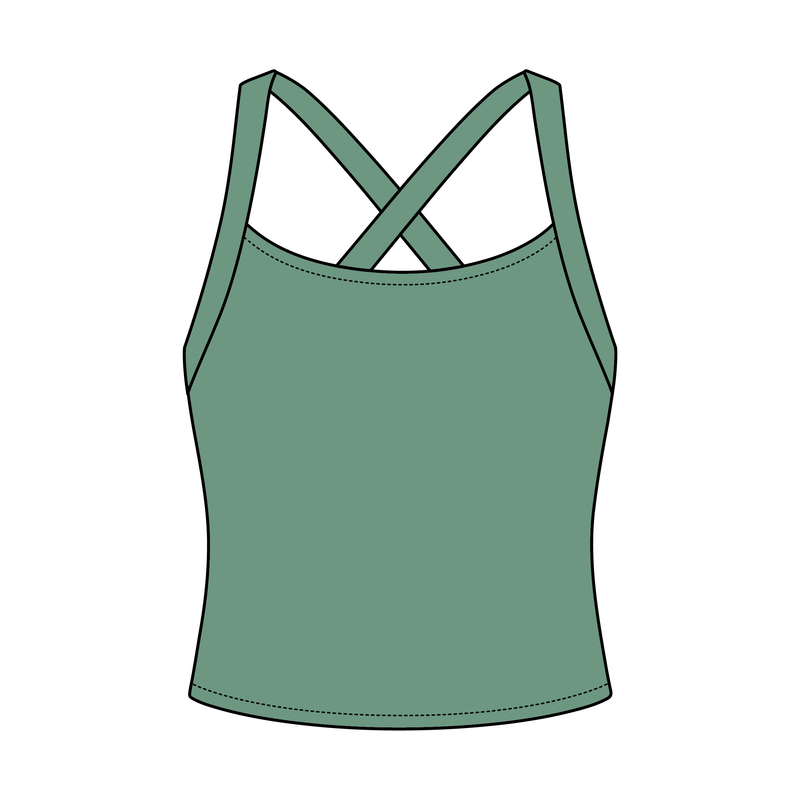 Women's Cross Back Contrast Active Tank 220GSM