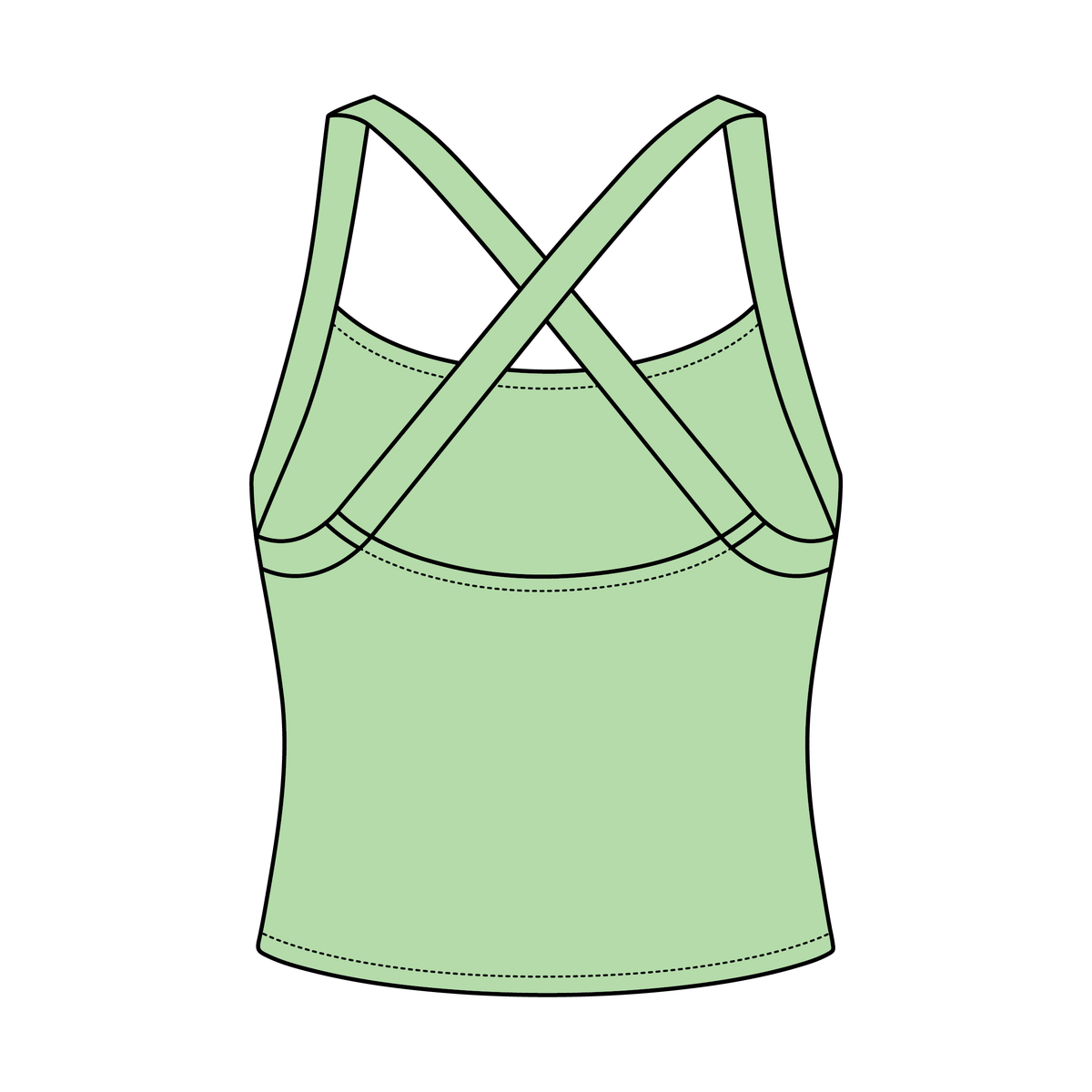 Women's Cross Back Contrast Active Tank 220GSM