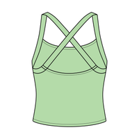 Women's Cross Back Contrast Active Tank 220GSM