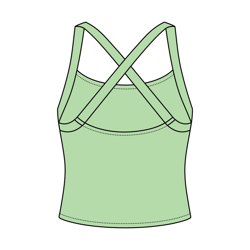 Women's Cross Back Contrast Active Tank 220GSM