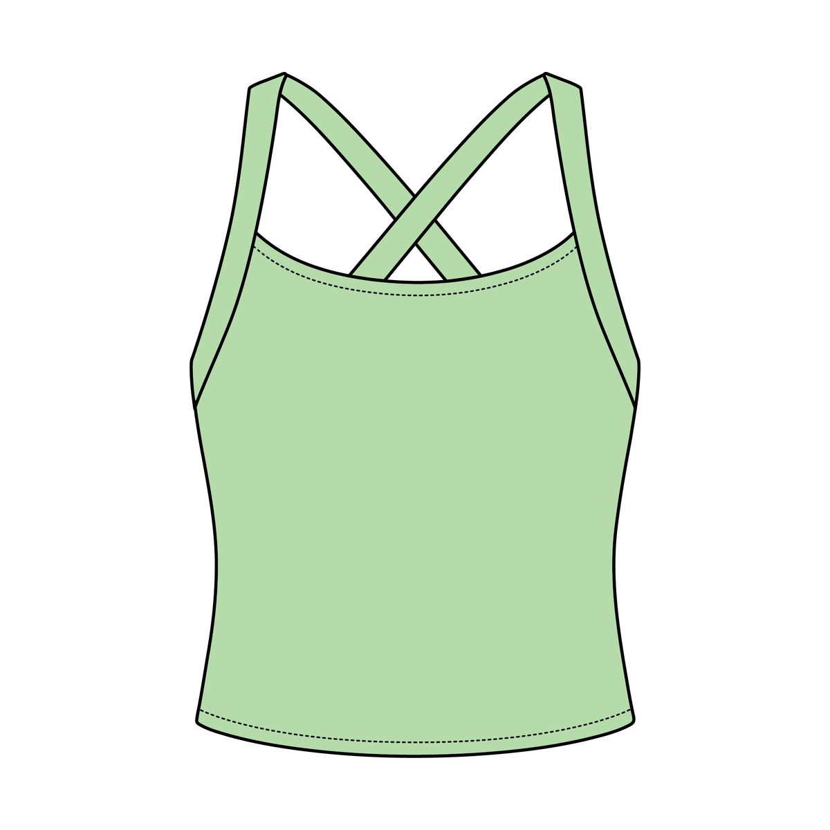 Women's Cross Back Contrast Active Tank 220GSM