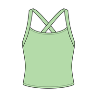 Women's Cross Back Contrast Active Tank 220GSM