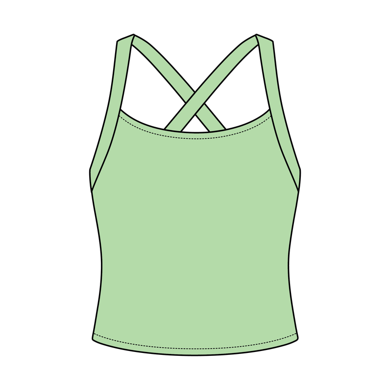 Women's Cross Back Contrast Active Tank 220GSM