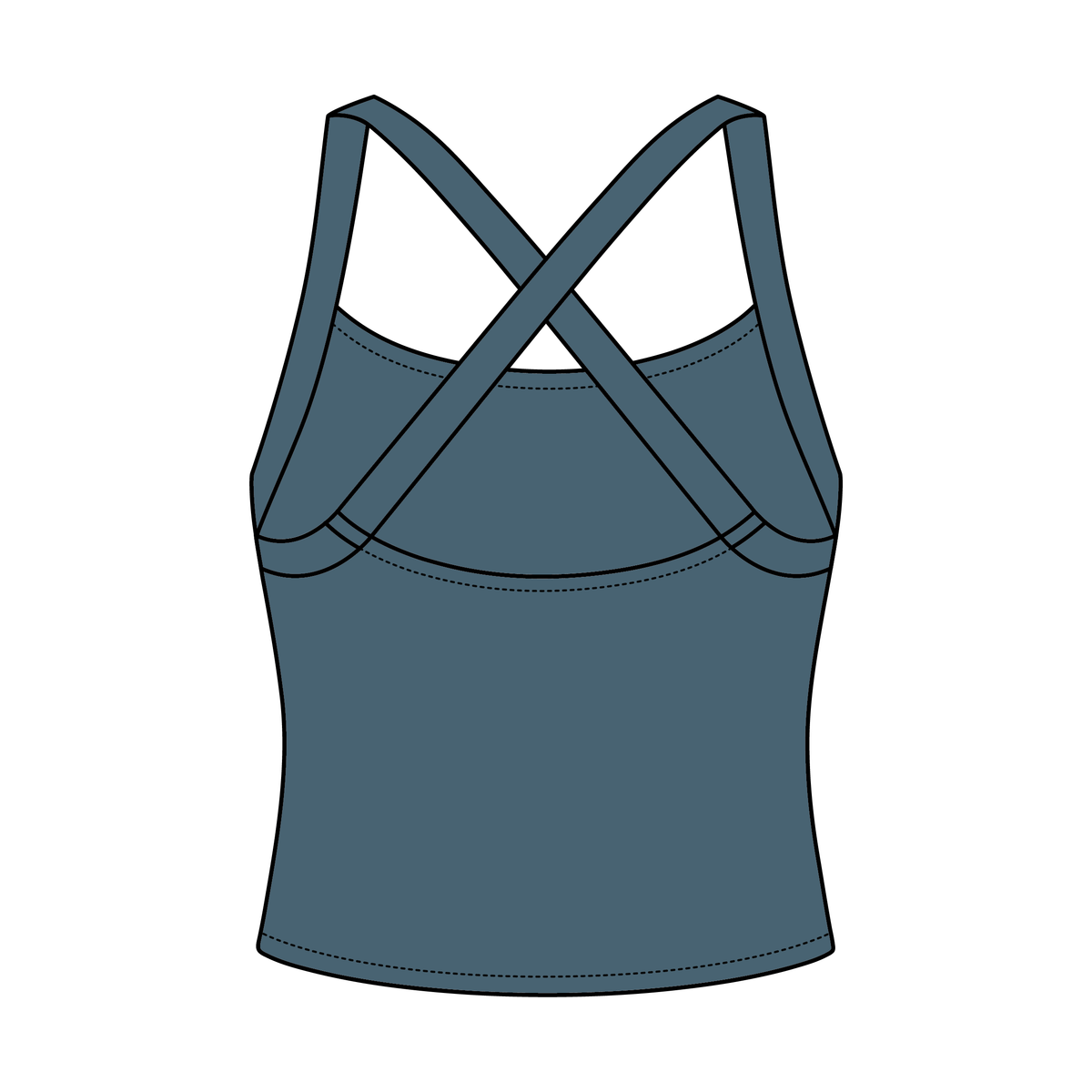 Women's Cross Back Contrast Active Tank 220GSM