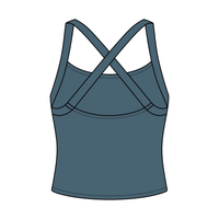 Women's Cross Back Contrast Active Tank 220GSM