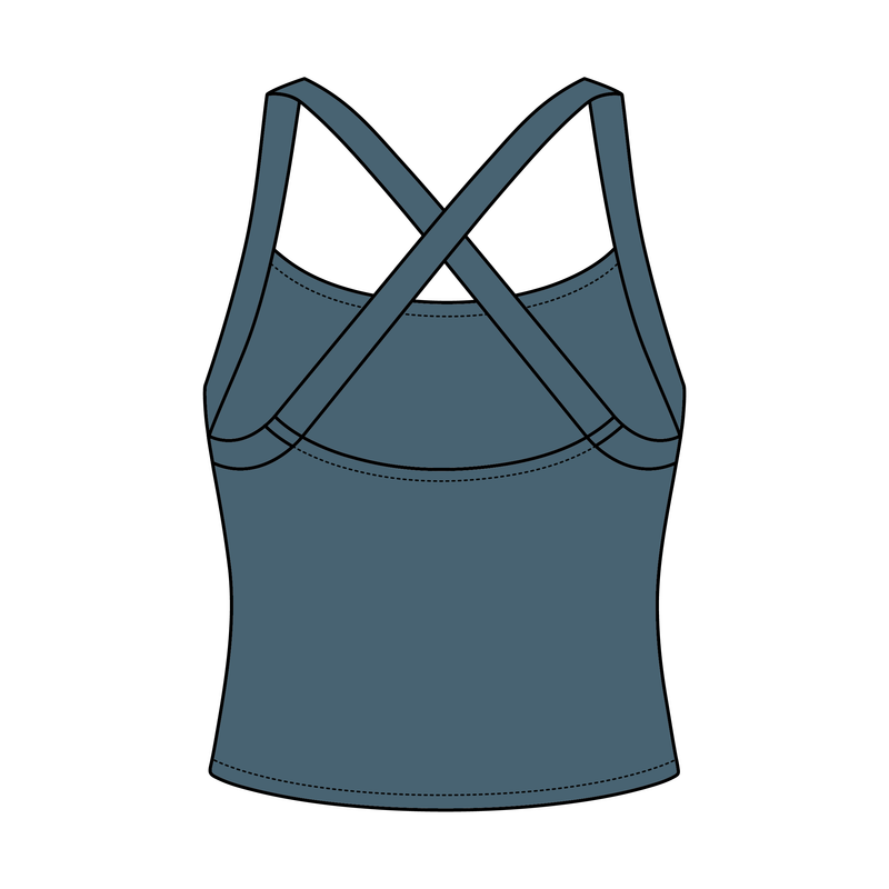 Women's Cross Back Contrast Active Tank 220GSM
