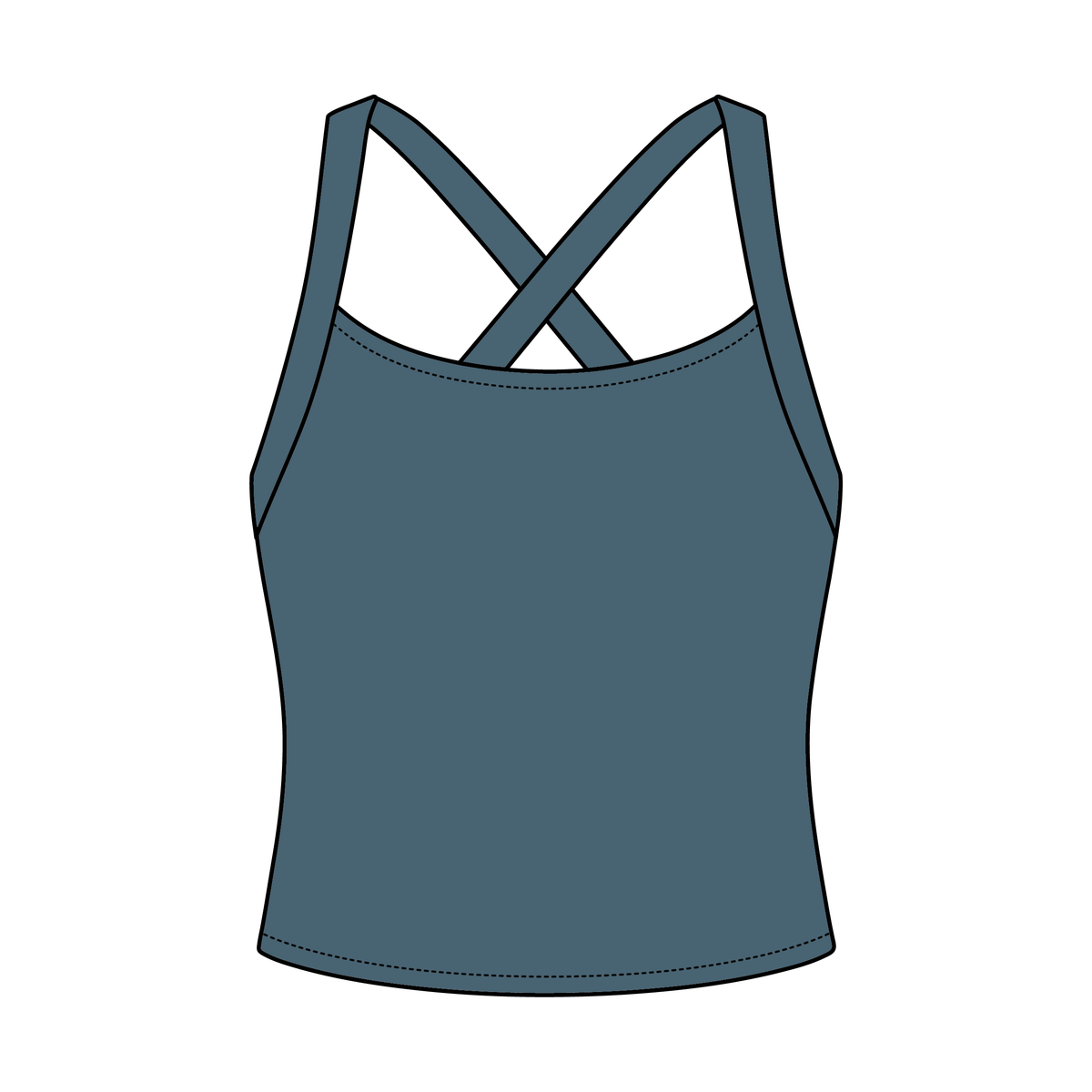 Women's Cross Back Contrast Active Tank 220GSM