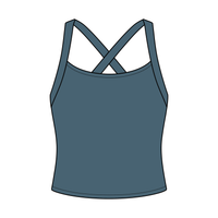 Women's Cross Back Contrast Active Tank 220GSM