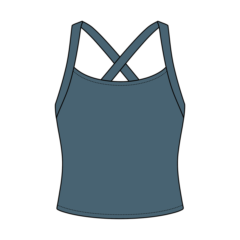 Women's Cross Back Contrast Active Tank 220GSM