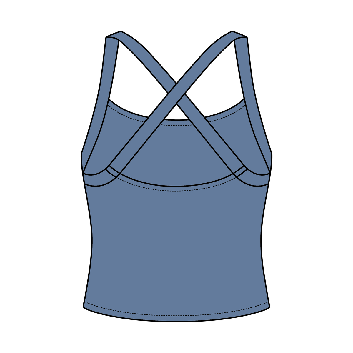 Women's Cross Back Contrast Active Tank 220GSM