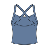 Women's Cross Back Contrast Active Tank 220GSM