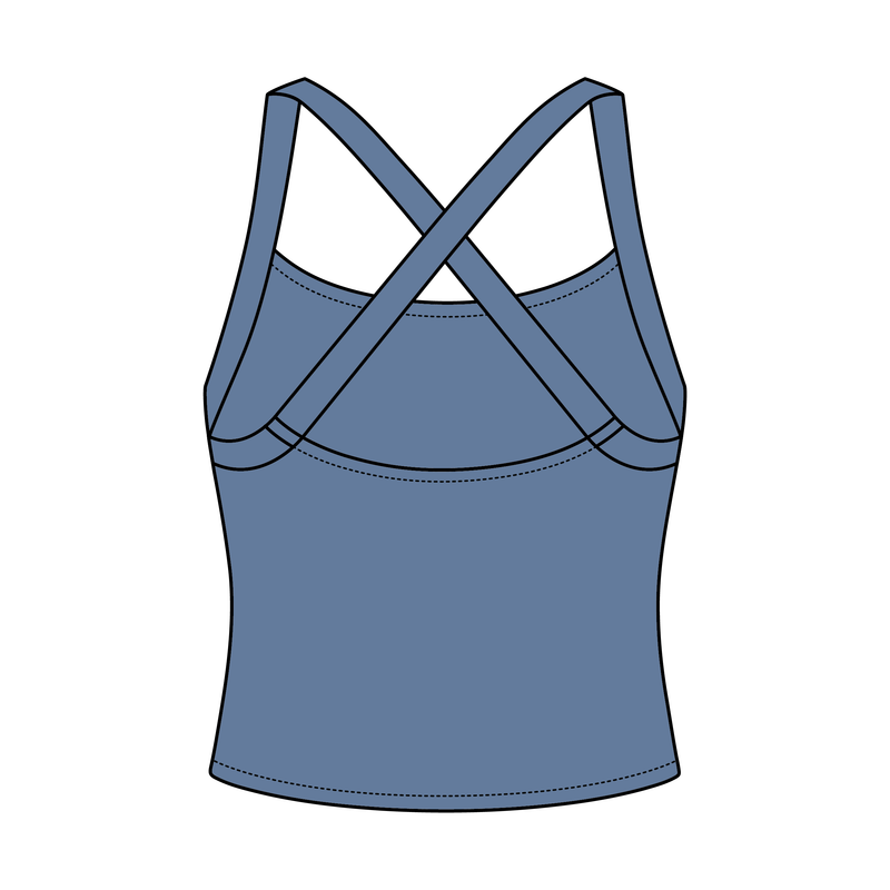 Women's Cross Back Contrast Active Tank 220GSM
