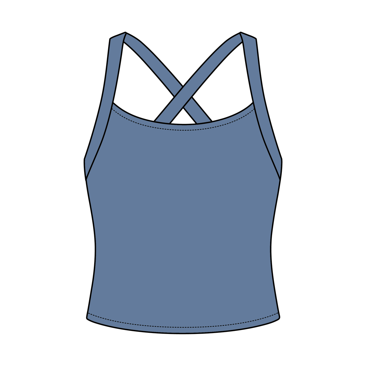 Women's Cross Back Contrast Active Tank 220GSM