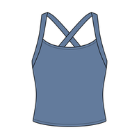 Women's Cross Back Contrast Active Tank 220GSM