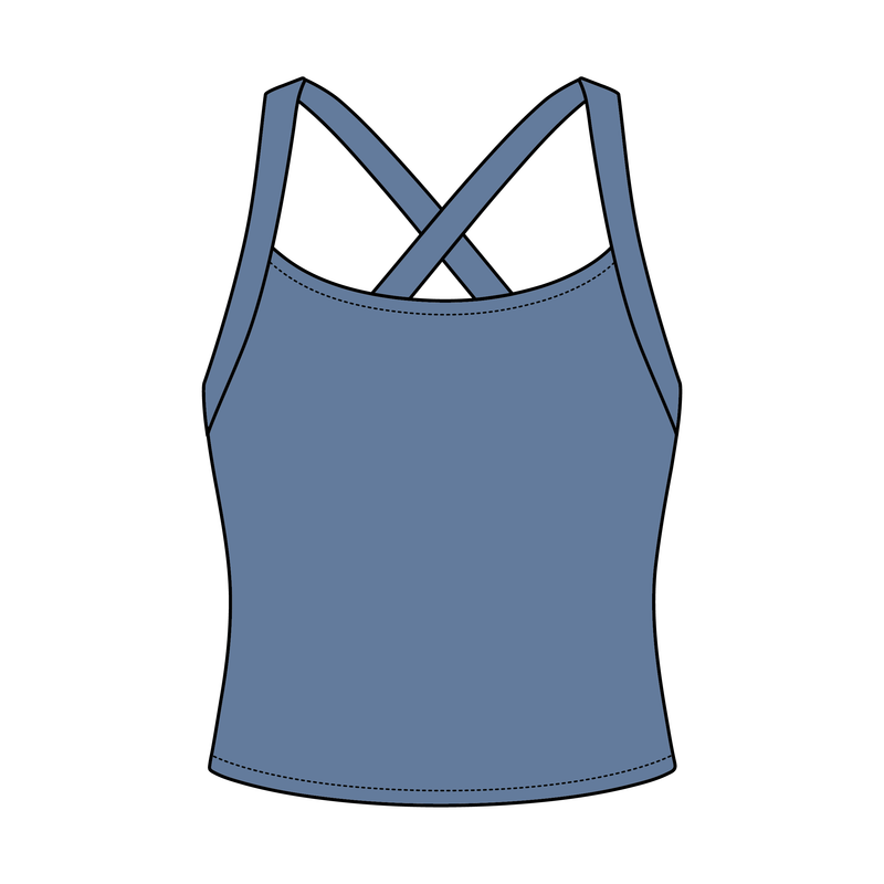 Women's Cross Back Contrast Active Tank 220GSM