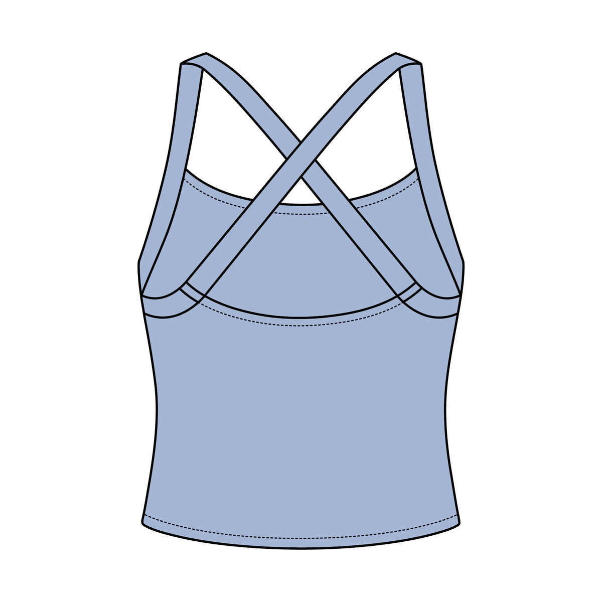 Women's Cross Back Contrast Active Tank 220GSM