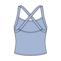 Women's Cross Back Contrast Active Tank 220GSM