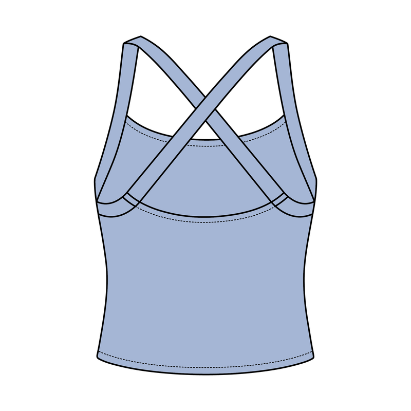 Women's Cross Back Contrast Active Tank 220GSM