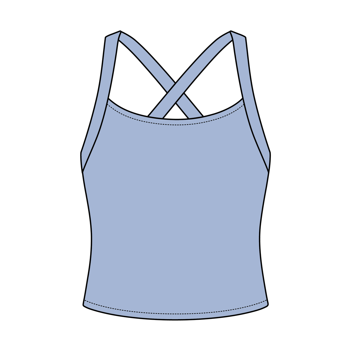 Women's Cross Back Contrast Active Tank 220GSM