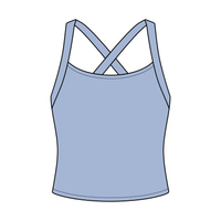 Women's Cross Back Contrast Active Tank 220GSM