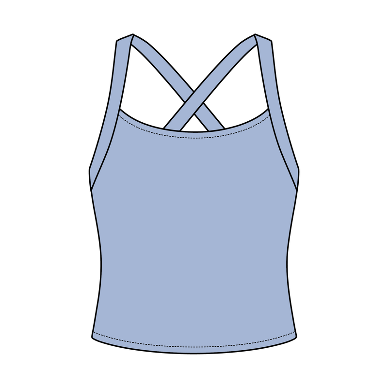 Women's Cross Back Contrast Active Tank 220GSM