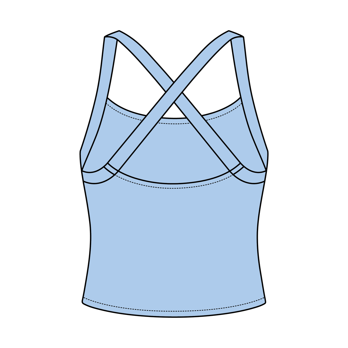 Women's Cross Back Contrast Active Tank 220GSM