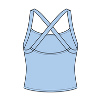 Women's Cross Back Contrast Active Tank 220GSM