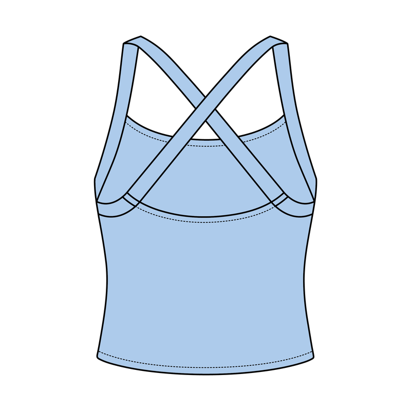Women's Cross Back Contrast Active Tank 220GSM