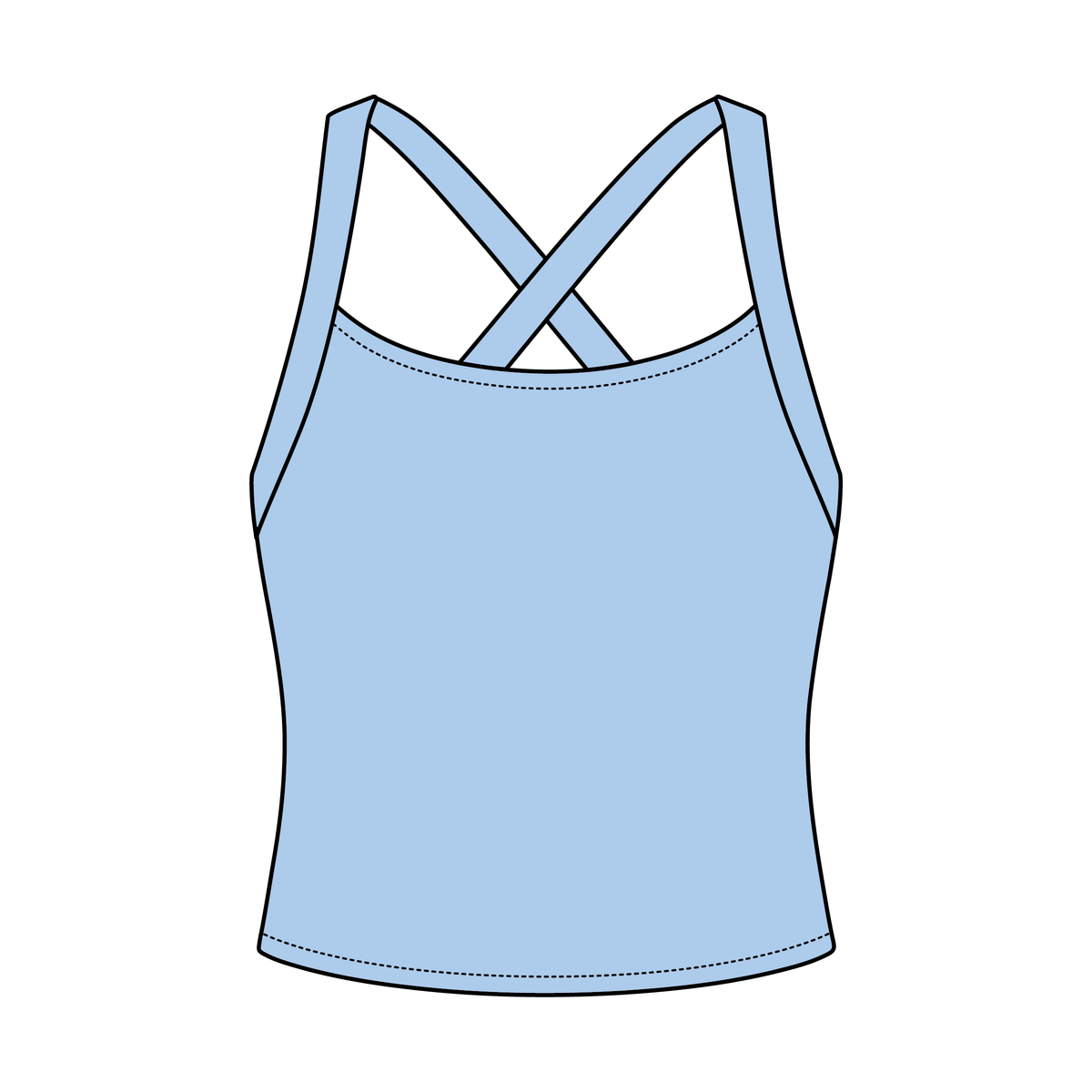 Women's Cross Back Contrast Active Tank 220GSM