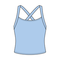 Women's Cross Back Contrast Active Tank 220GSM