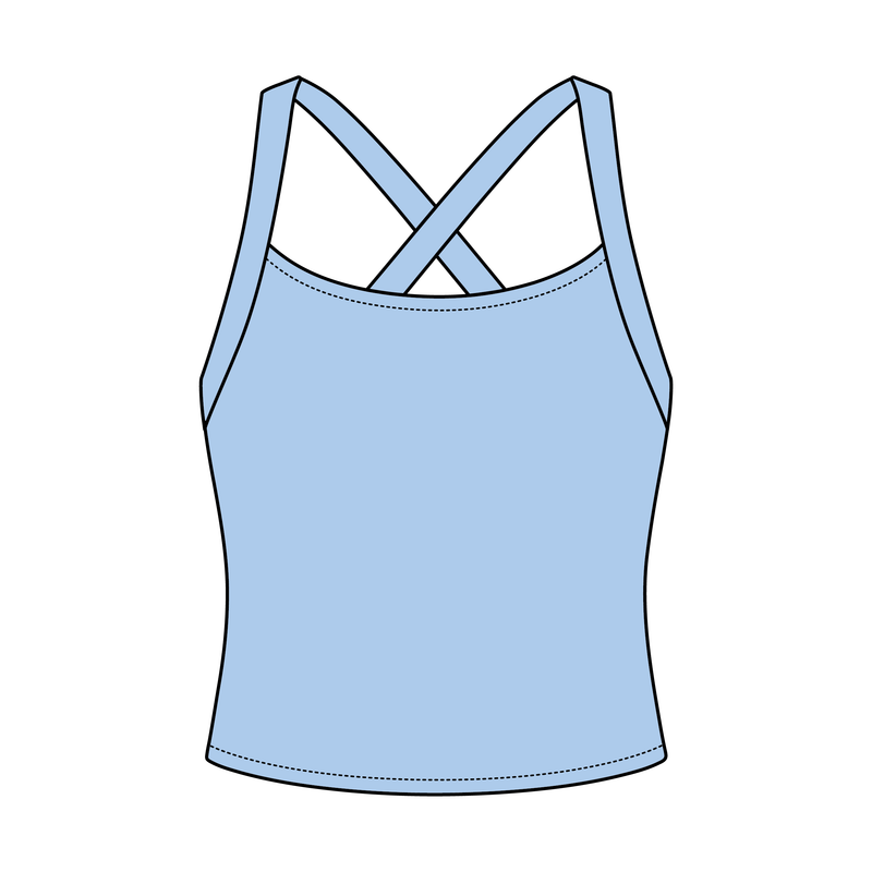 Women's Cross Back Contrast Active Tank 220GSM