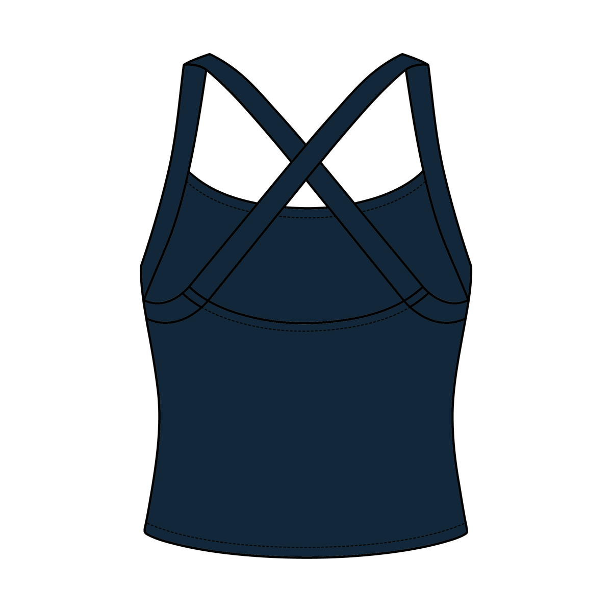 Women's Cross Back Contrast Active Tank 220GSM