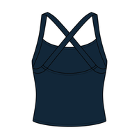Women's Cross Back Contrast Active Tank 220GSM