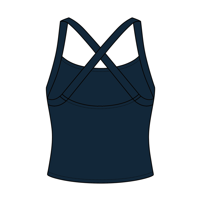 Women's Cross Back Contrast Active Tank 220GSM