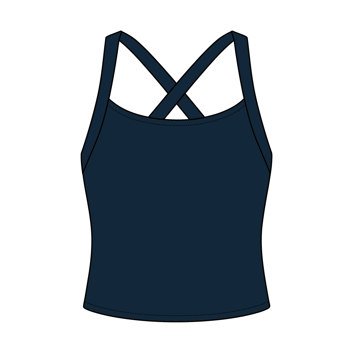 Women's Cross Back Contrast Active Tank 220GSM