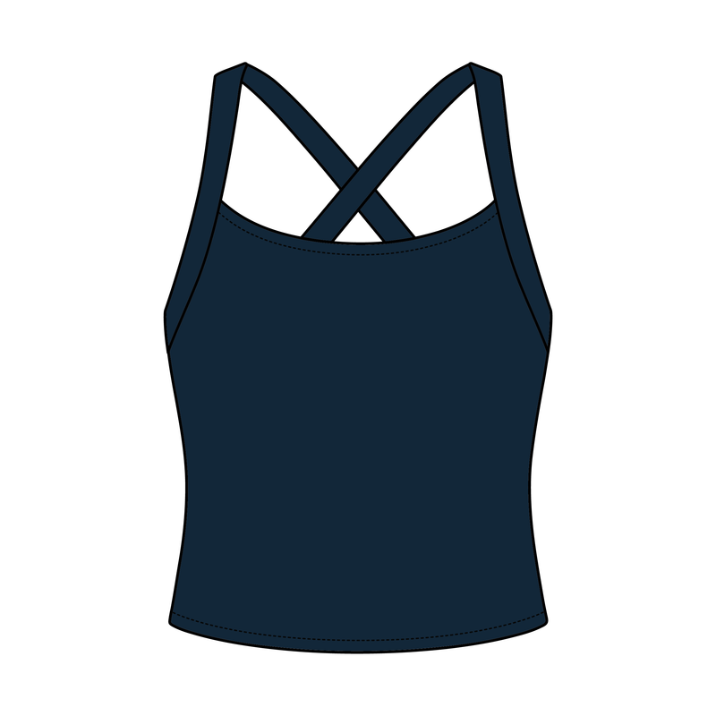 Women's Cross Back Contrast Active Tank 220GSM