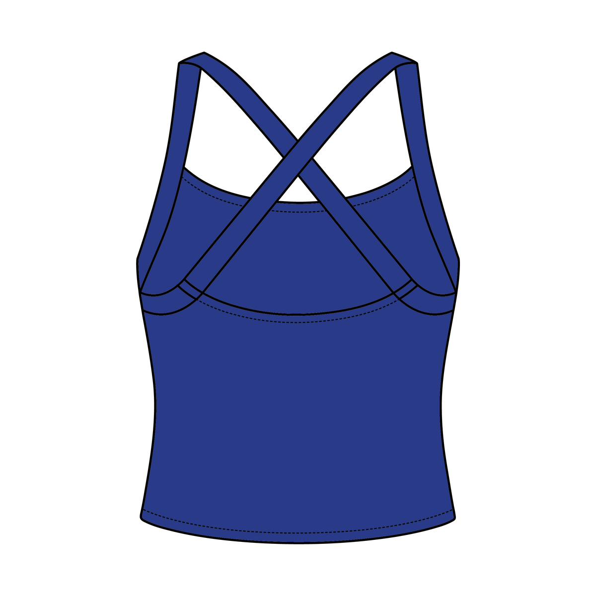 Women's Cross Back Contrast Active Tank 220GSM