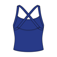 Women's Cross Back Contrast Active Tank 220GSM