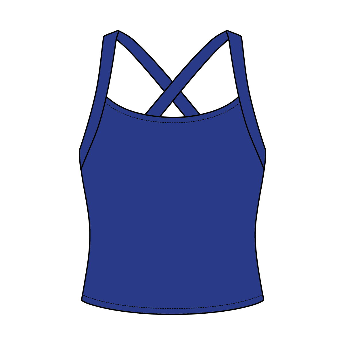 Women's Cross Back Contrast Active Tank 220GSM