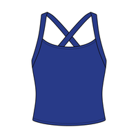 Women's Cross Back Contrast Active Tank 220GSM