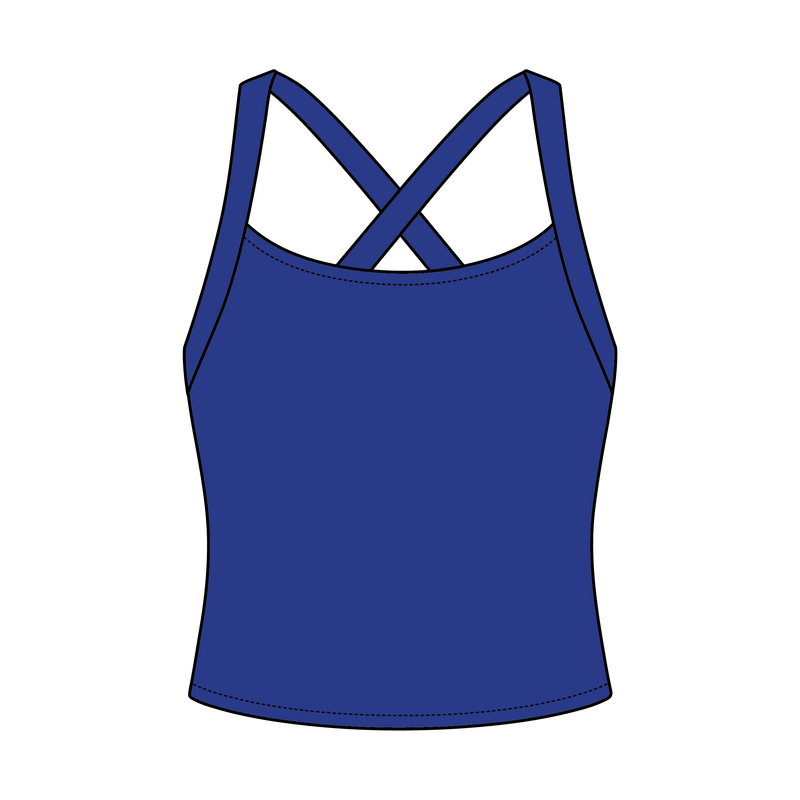 Women's Cross Back Contrast Active Tank 220GSM