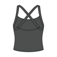 Women's Cross Back Contrast Active Tank 220GSM