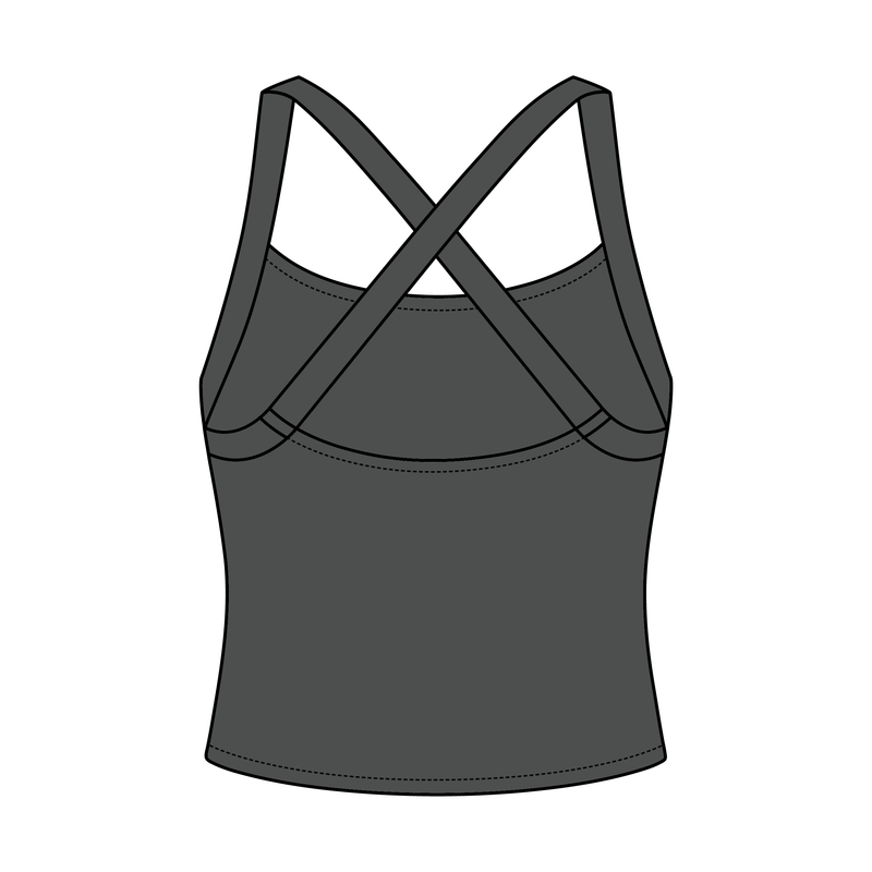 Women's Cross Back Contrast Active Tank 220GSM
