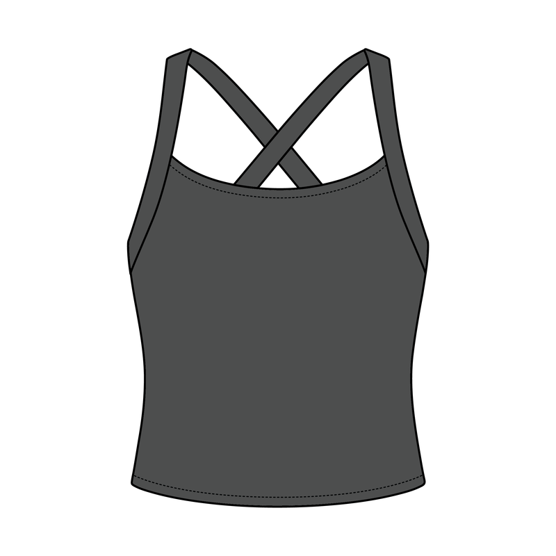 Women's Cross Back Contrast Active Tank 220GSM