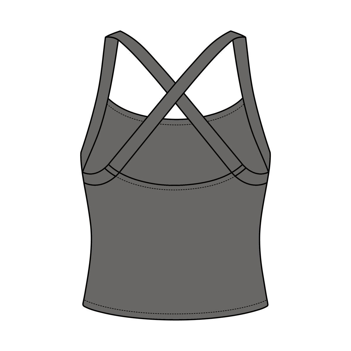 Women's Cross Back Contrast Active Tank 220GSM